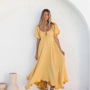 Solai The Label Golden Days Linen Dress